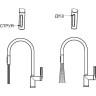 Смеситель для кухни GRANULA GR-8172 шварц с выдвижным изливом 8172 SHBAPC